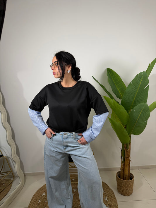 Maglia con maniche camicia